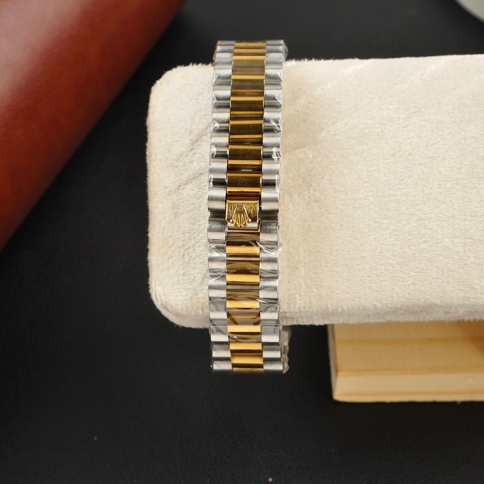 Rolex Dual Tone Bracelet With Gold Dial