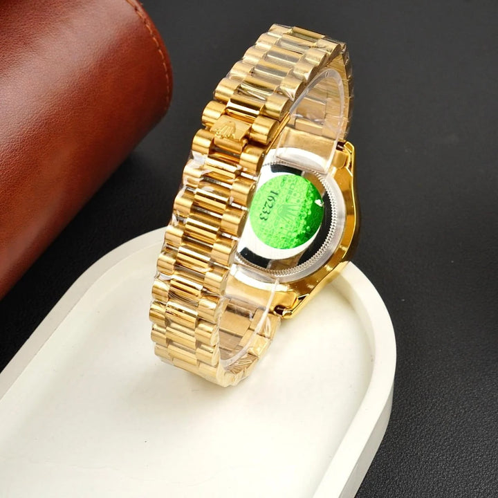 Rolex Ring Golden Bracelet With Gold Dial